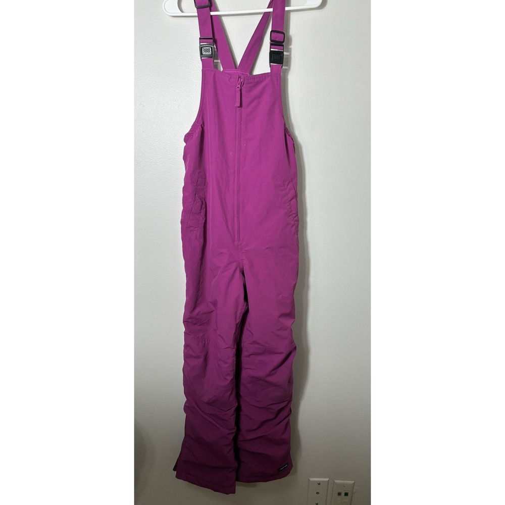Lands End Girls Snow Bibs Sz 12 School Winter Purple Adjustable Straps